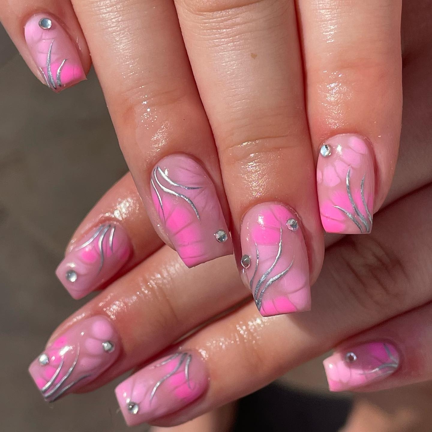 pink nail design