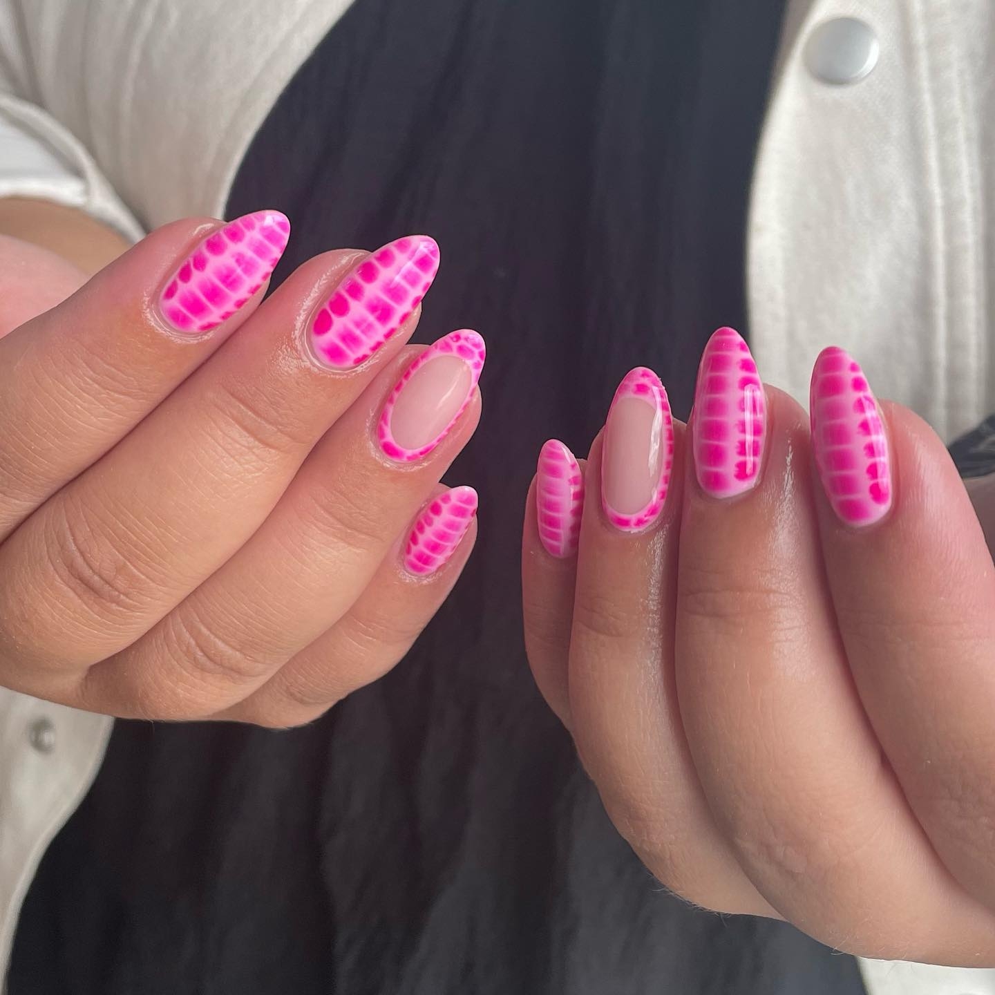 hot pink nail designs