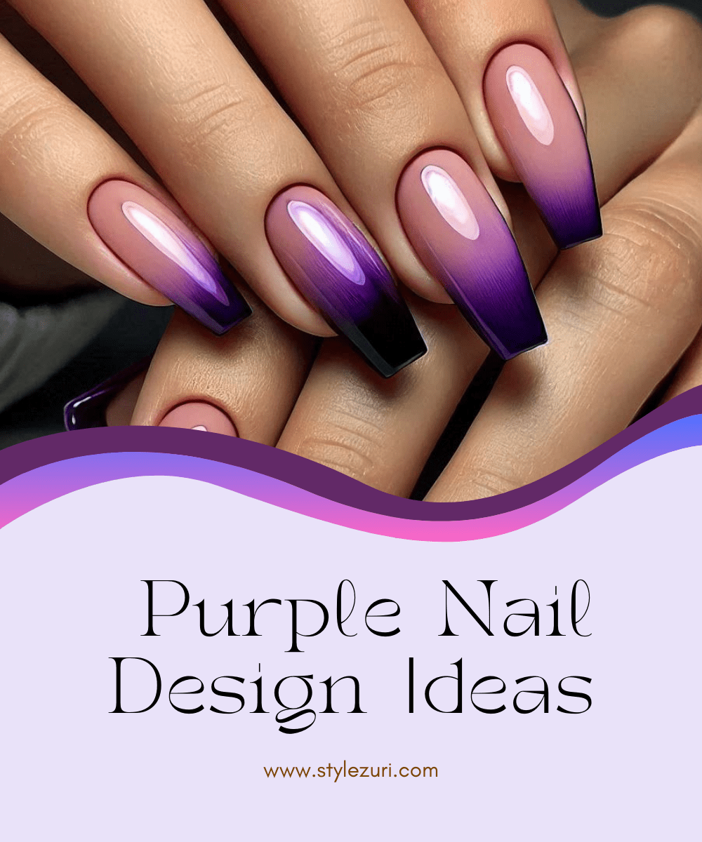 nail designs on purple