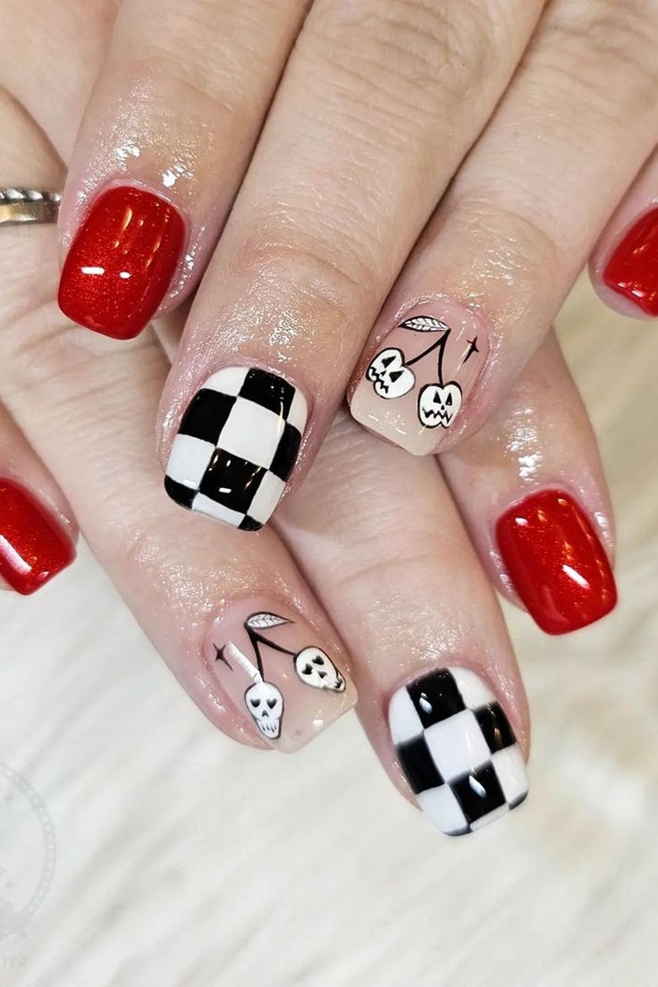 checkered nail designs