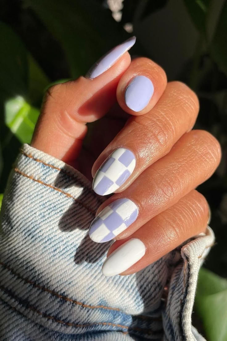 checkerboard nail design