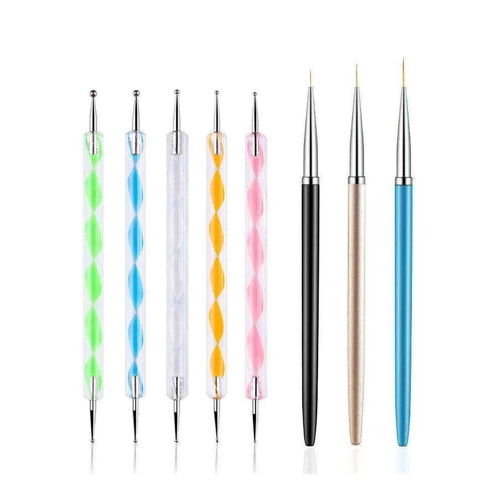 5 PCS Dotting Pens With 3 PCS Nail Painting Brushes Siisll Nail Art Tip Design Tools Dot Paint Manicure Kit Professional Nail Art Accessories Multicolor Walmart