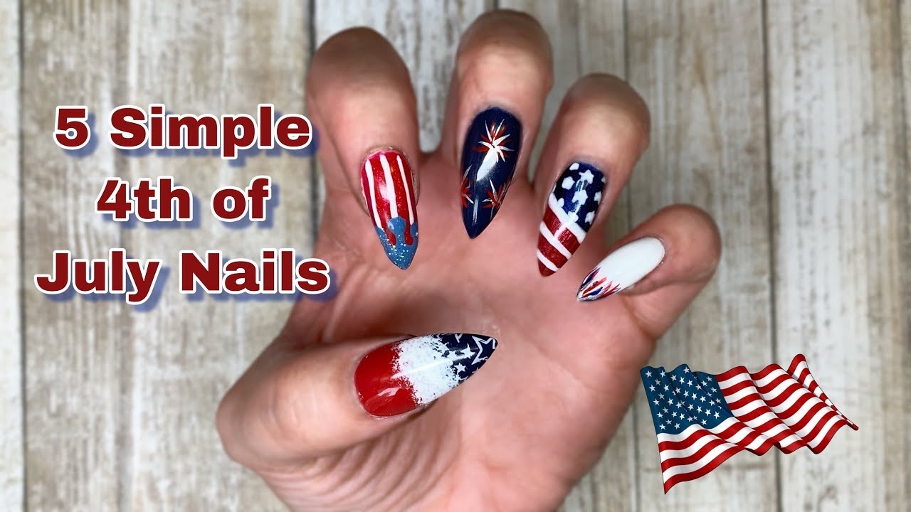 5 Simple 4th Of July Nail Designs YouTube