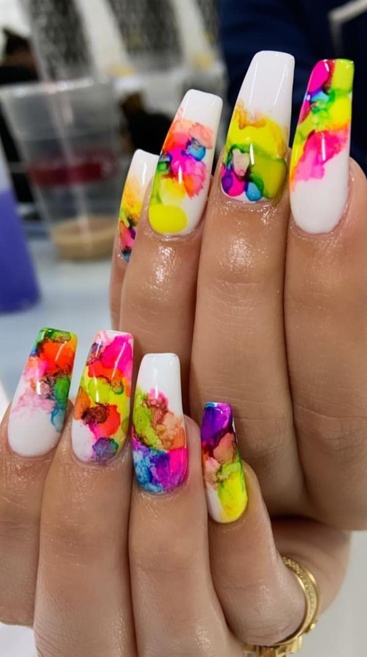 58 Stylish And Bright Summer Nail Design Colors And Ideas Bright Colors Design ideas 