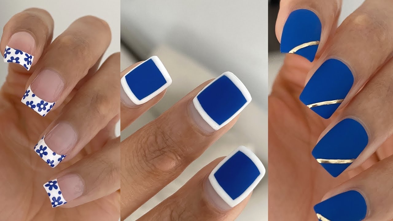 6 TRENDY Summer Nail Art Designs Blue Nail Art Compilation Gel Polish Chrome Nails Ideas YouTube