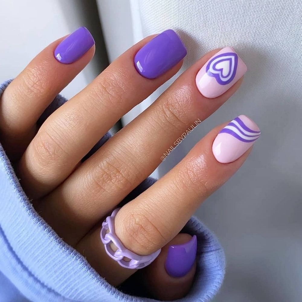 63 Purple Manicure Ideas For Acrylic Nails