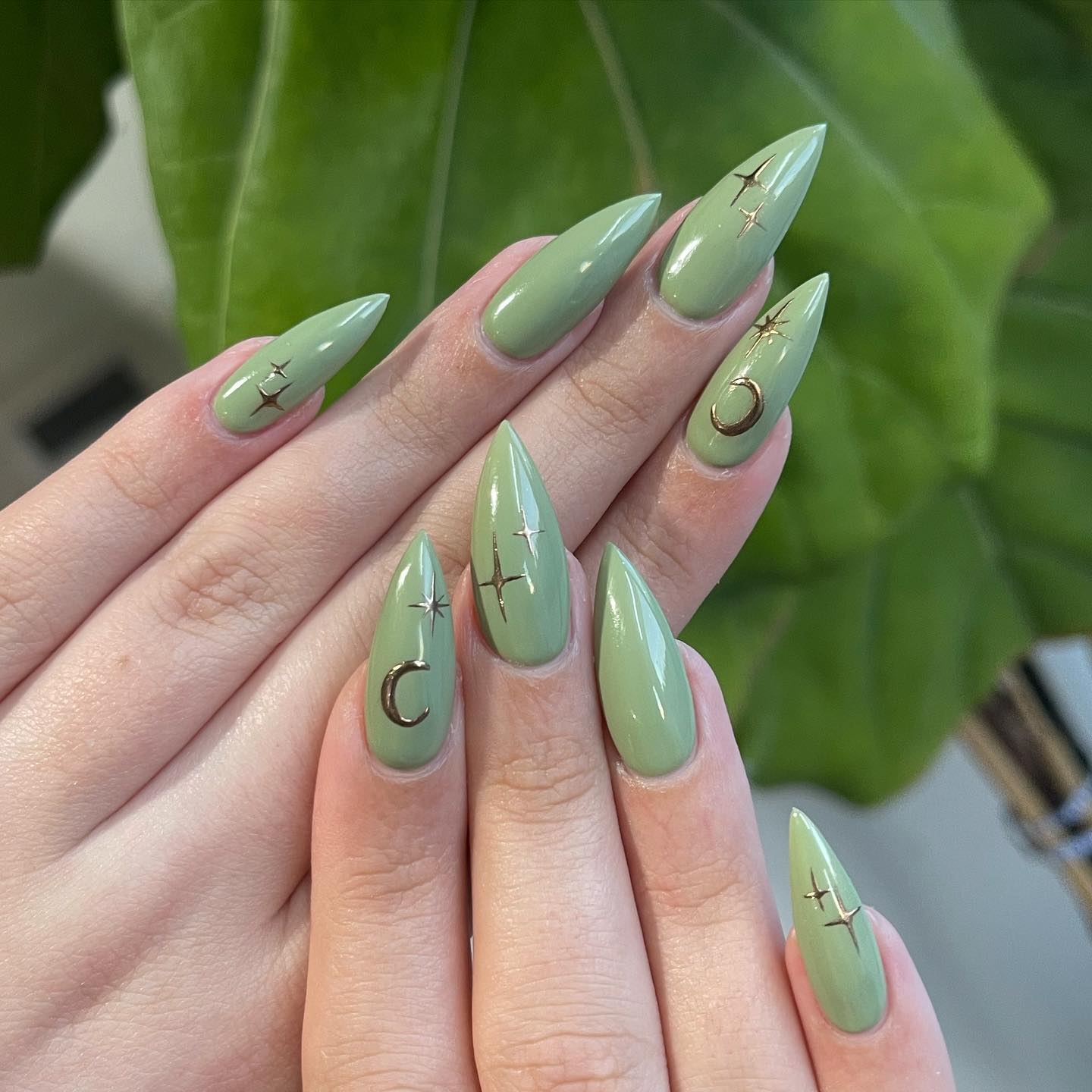 sage green nail designs