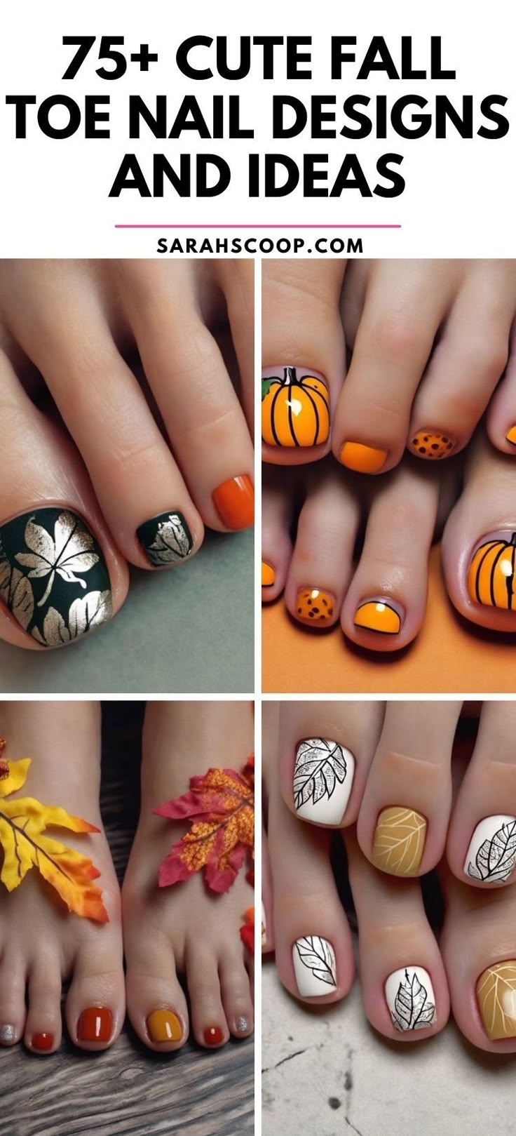 75 Cute Fall Toe Nail Designs And Ideas