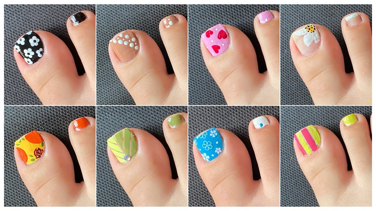 8 Easy Toe Nail Art Designs Tutorial Trending Toe Nail Art Designs 2024 YouTube