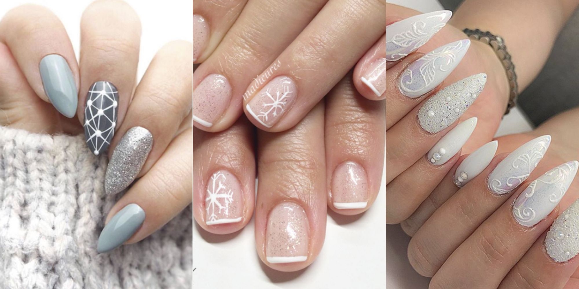 9 Cute Snowflake Nail Designs Snowflake Nail Art Ideas For A Winter Manicure