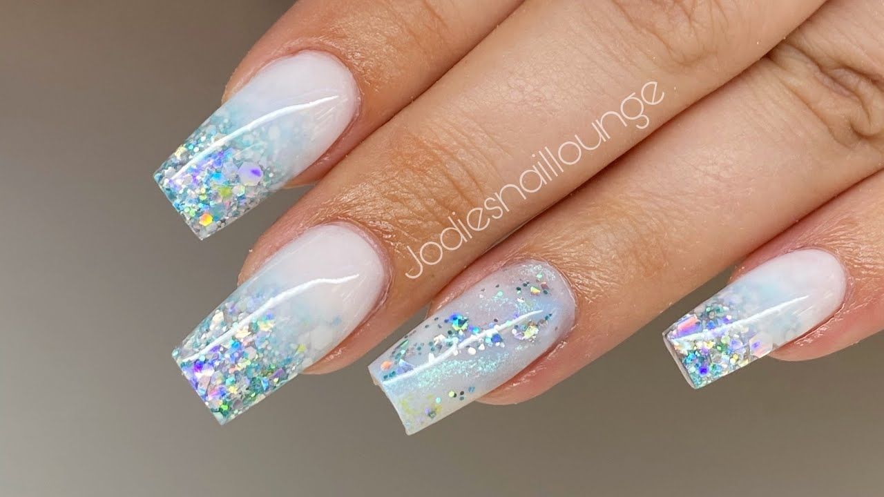 Acrylic Nail Design Glitter Ombr Inc Filing YouTube
