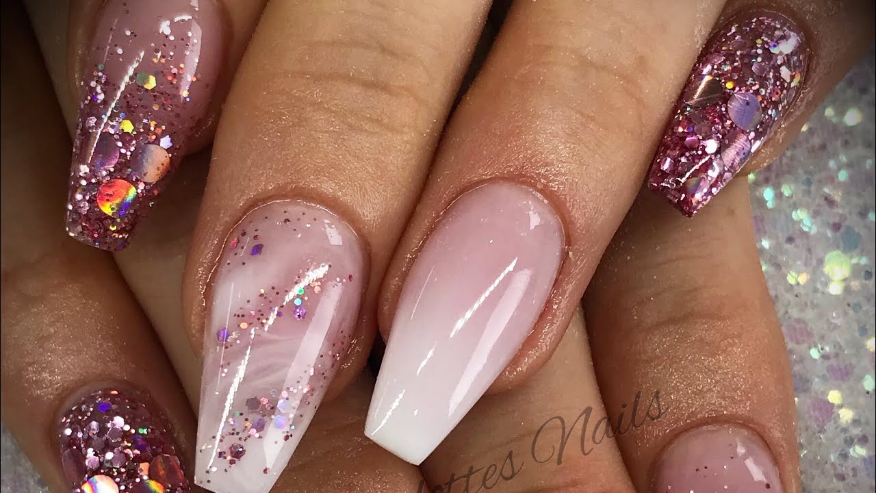 pink acrylic nail designs