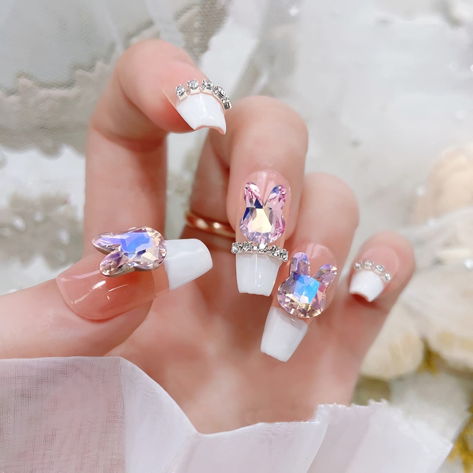 Amazon 16 Pcs 3D Easter Bunny Nail Charms Crystals Rabbit Diamonds Rhinestones Gems For Acrylic Nails Design Women Nail Art Decoration Craft Jewelry DIY Beauty Personal Care