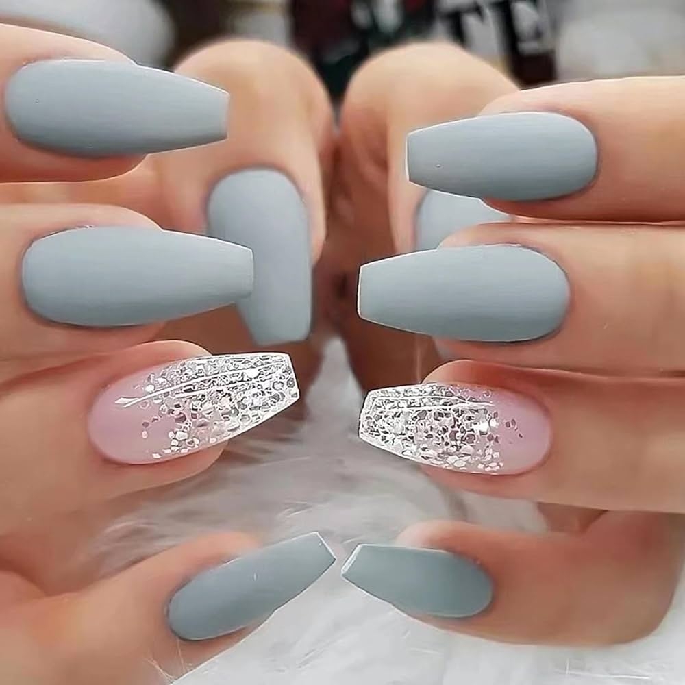 nail designs with grey