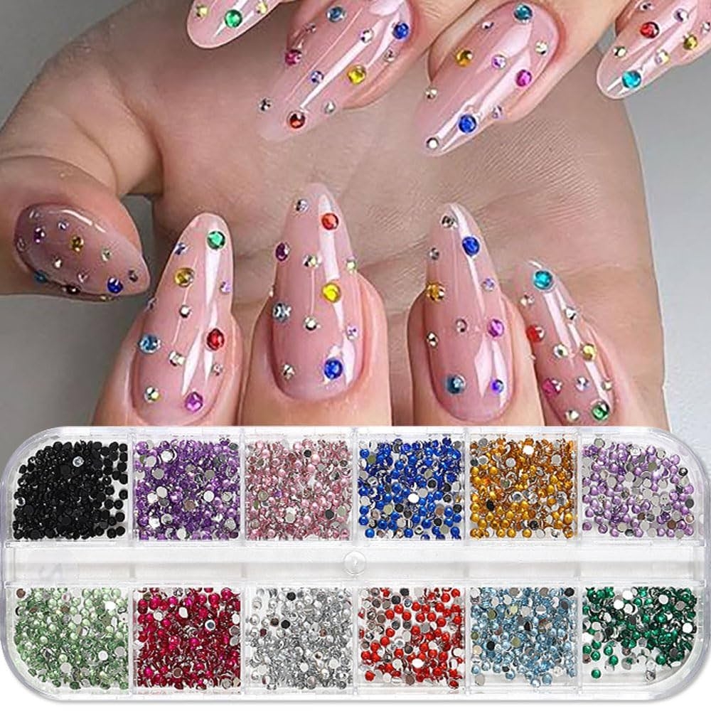 Amazon 3000pcs 3D Flatback Rhinestones 2mm Mini Charms For Nail Design Colorful Resin Diamonds Gems Jewels Kit For Nail Art And Crafting Beauty Personal Care