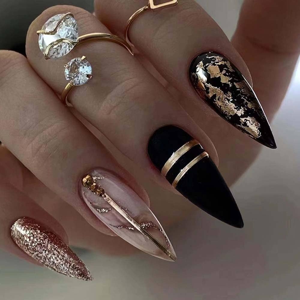 Amazon ANDGING White Press On Nails Long Coffin French Tip Fake Nail For Women With Nude Pink Pearl Design Acrylic Fake On Nail Cute False Nails Full Cover Stick On Nails For