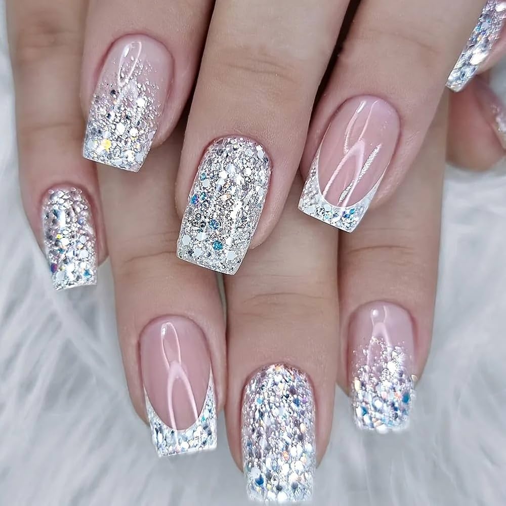 Amazon Born Pretty Silver Glitter Gel Nail Polish Shiny Silver Gel Polish Nail Art Design Manicure DIY At Home 15ml Beauty Personal Care