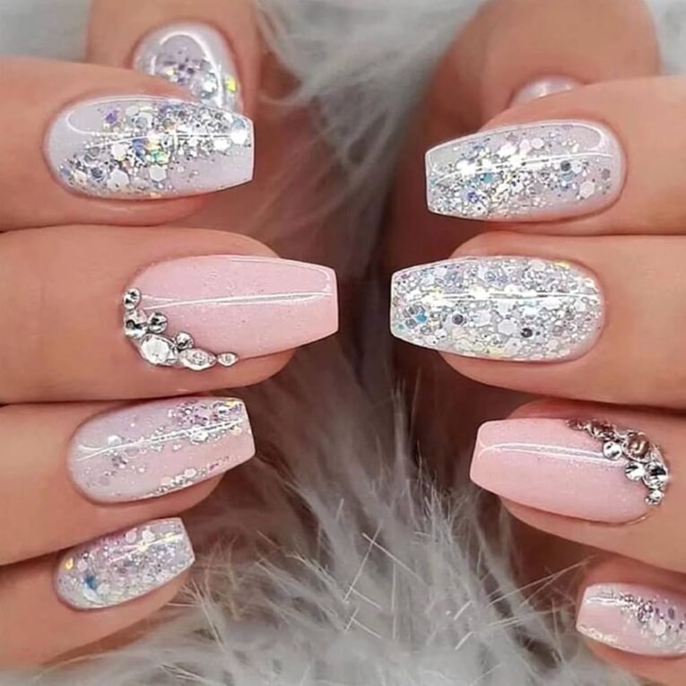 White And Silver Nail Designs