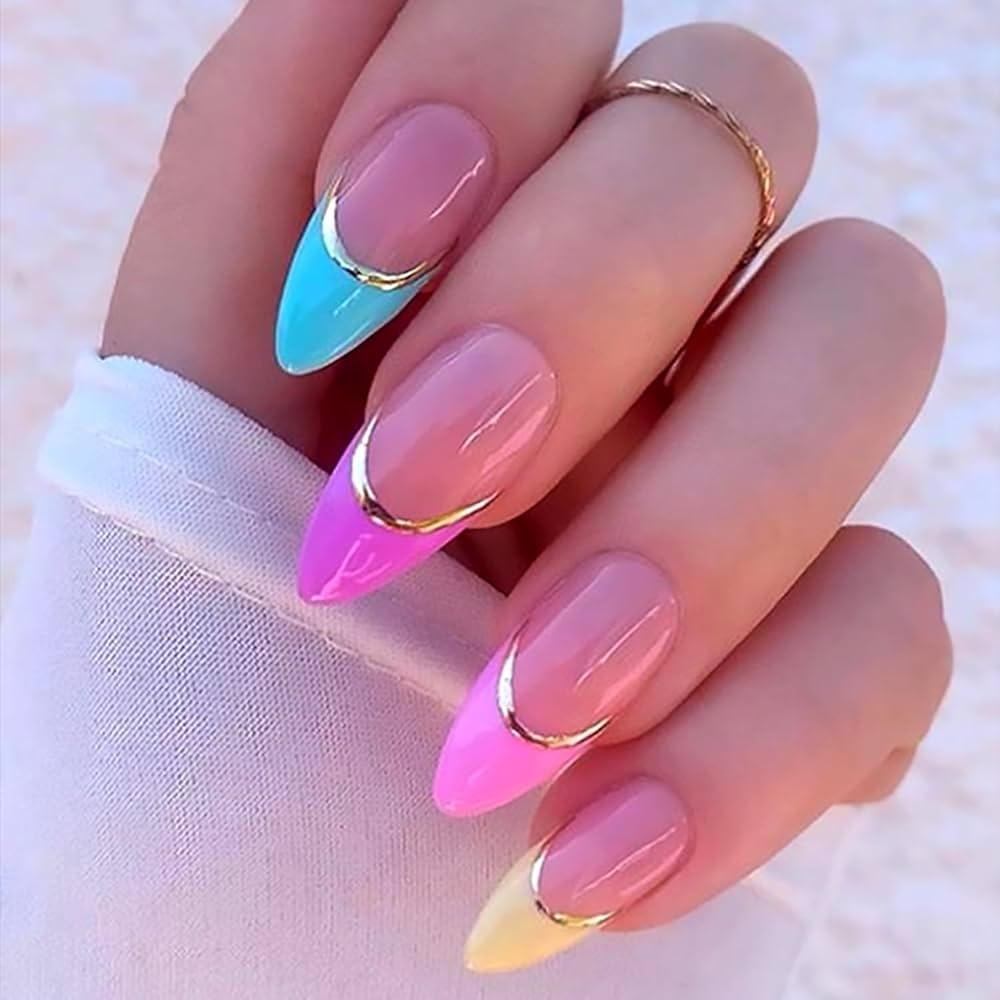 colored french tip nail designs