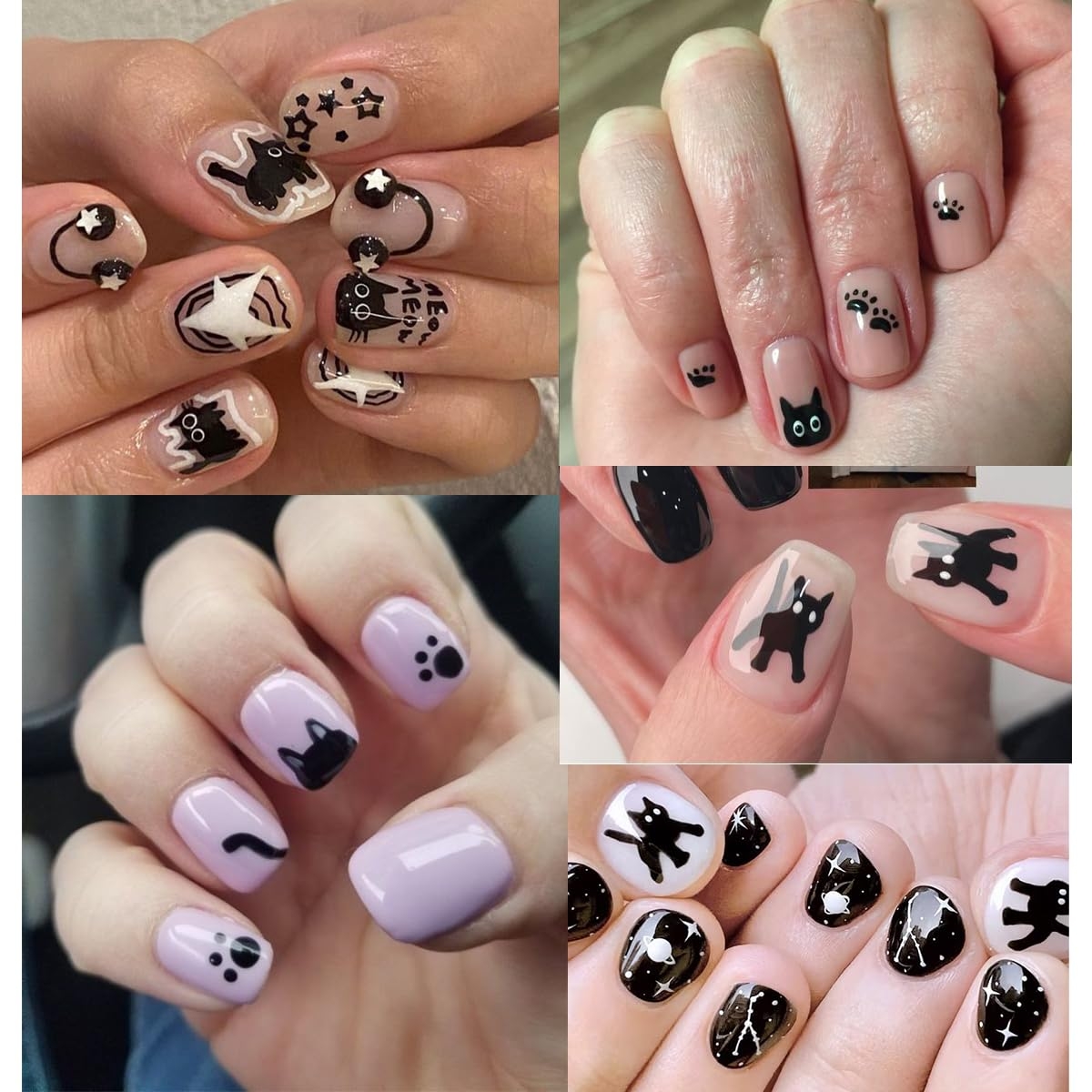 cat design nail art