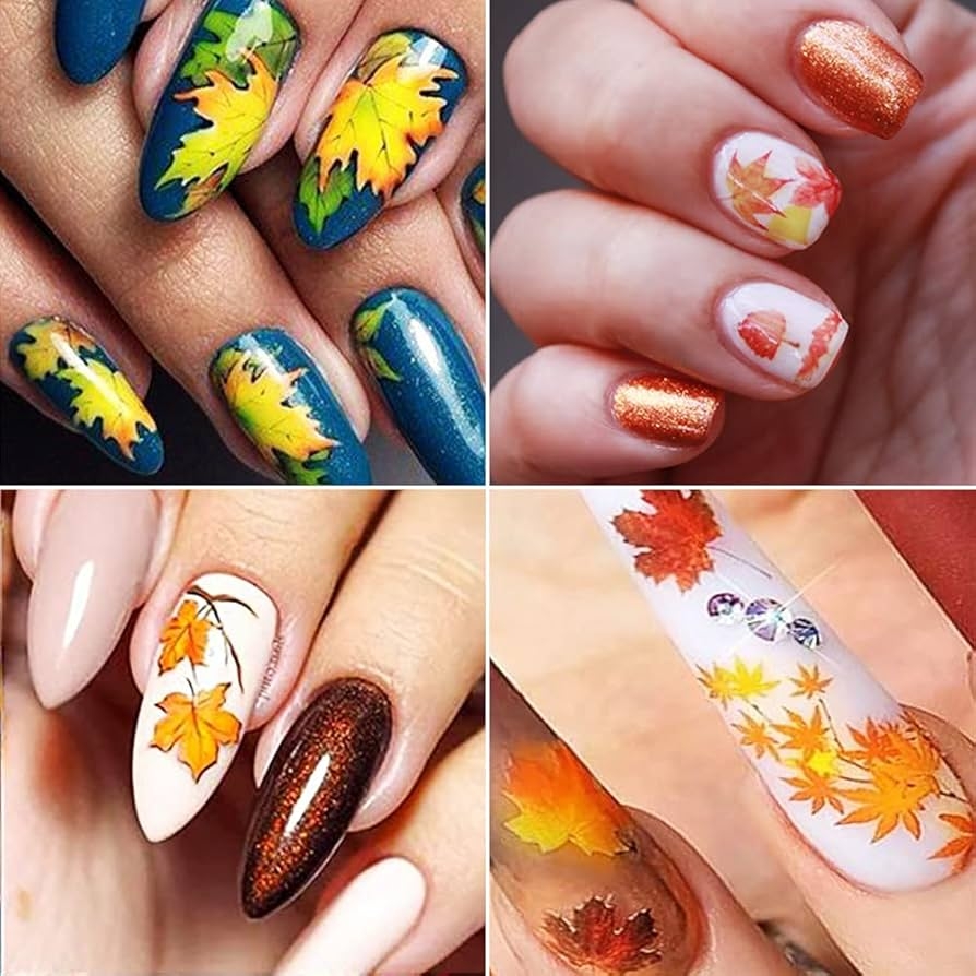 Amazon Fall Nail Stickers 3D Self Adhesive Autumn Nail Decals Maple Leaf Nail Art Design For Acrylic Nails Thanksgiving Nail Accessories For Women Girls Kids 8 Sheets Beauty Personal Care