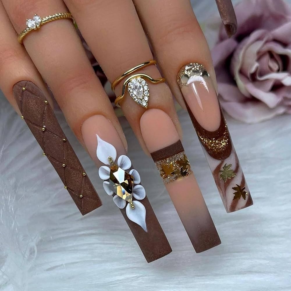 Amazon FRUJCDKI Real Gel Handmade Fall Crystal Sculpted Brown French Press On Nails Square Coffin Fake Nails With Designs Glossy False Nails For Women And Girls Brown M Beauty Personal Care Amazon FRUJCDKI Real Gel Handmade Fall Crystal Sculpted Brown French Press On Nails Square Coffin Fake Nails With Designs Glossy False Nails For Women And Girls Brown M Beauty Personal Care