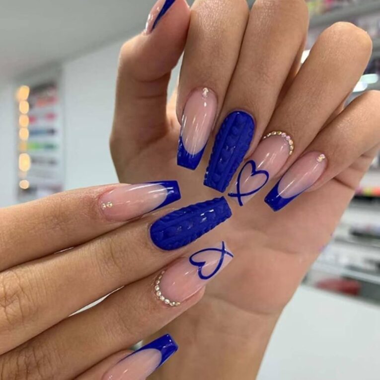 Coffin Blue Nail Designs
