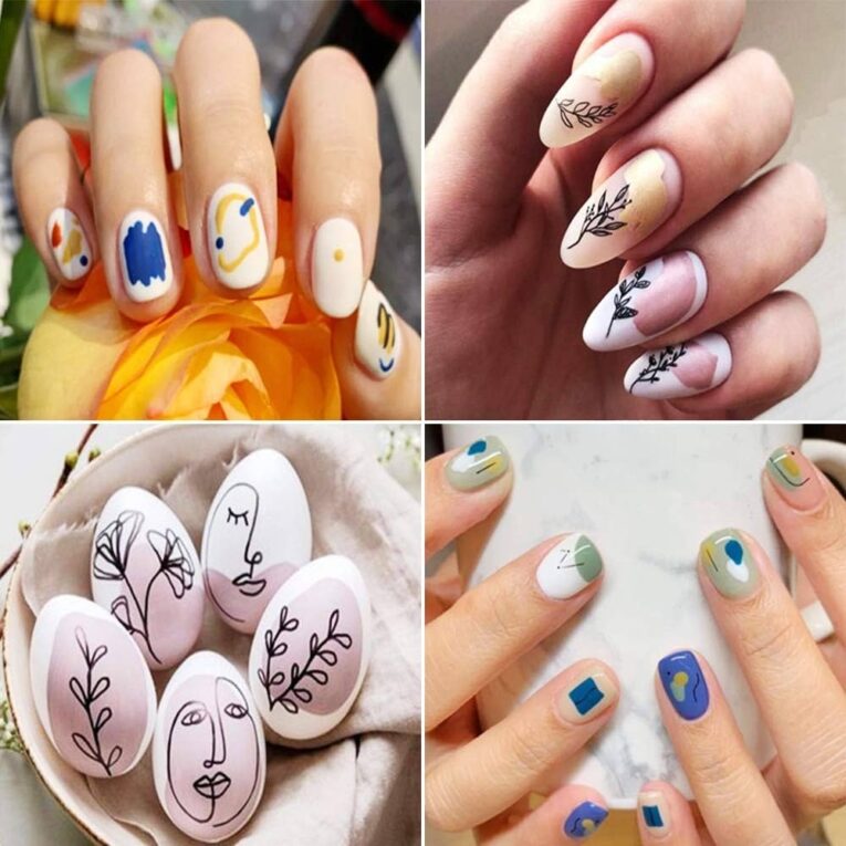 Amazon Graffiti Fun Nail Art Stickers Abstract Nail Decals 3D Self Adhesive Abstract Lady Face Rose Leaf Nail Design Manicure Tips Nail Decoration For Women Girls Kids 6Sheets Beauty Personal Care