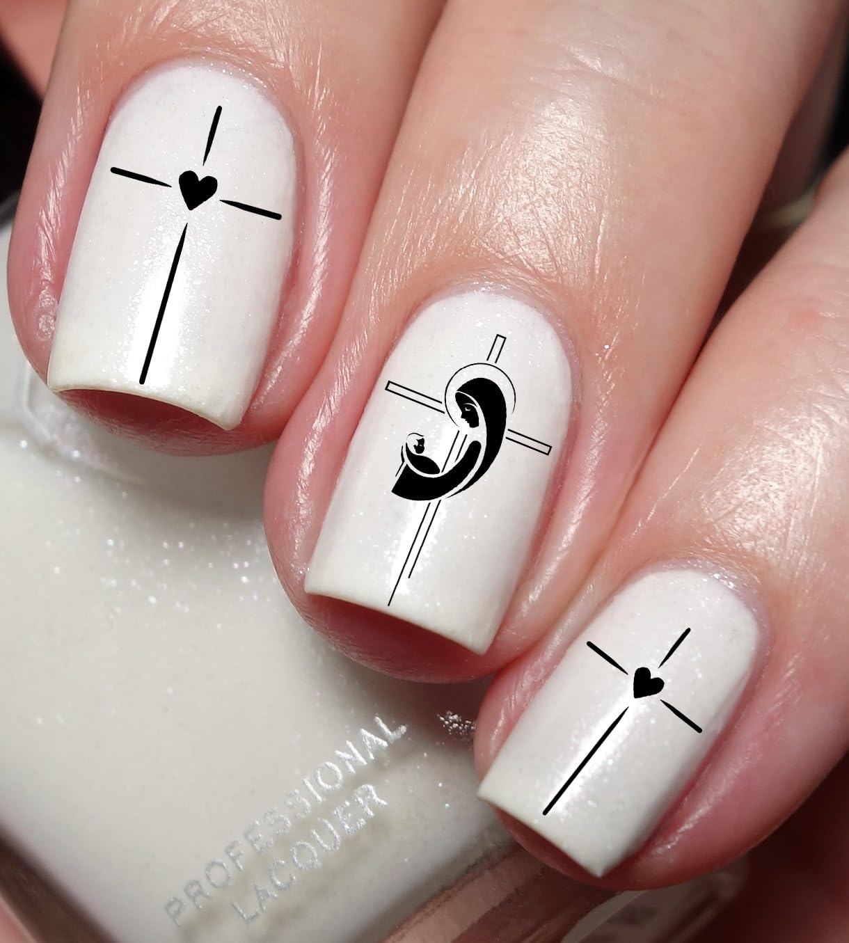Amazon Jesus Cross Nail Art Decal Sticker Beauty Personal Care