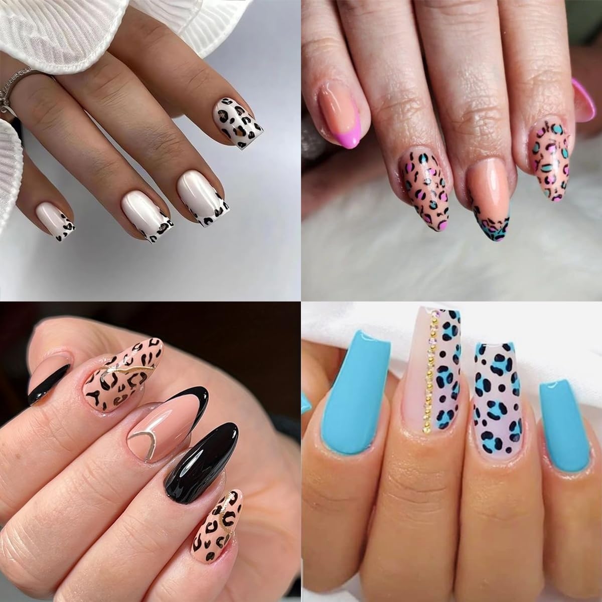 Amazon Leopard Nail Stickers For Nail Art 6Sheets Self Adhesive Leopard French Nail Decals For Designer DIY Nail Art Supplies Pink Blue Brown Leopard Design 3D Nail Art Stickers For Women Girls Manicure Tips 