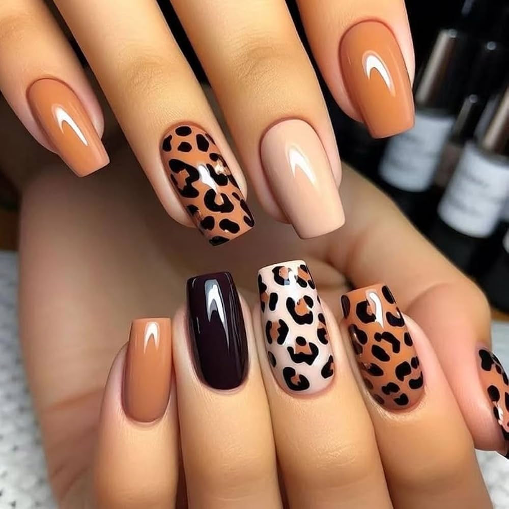 Amazon Leopard Print Press On Nails Square Short False Nails With Brown Nude Design Pink Full Cover Gloss Cheetah Print False Nail For Women Girls Nail Art Decoration 24pcs Beauty Personal Amazon Leopard Print Press On Nails Square Short False Nails With Brown Nude Design Pink Full Cover Gloss Cheetah Print False Nail For Women Girls Nail Art Decoration 24pcs Beauty Personal