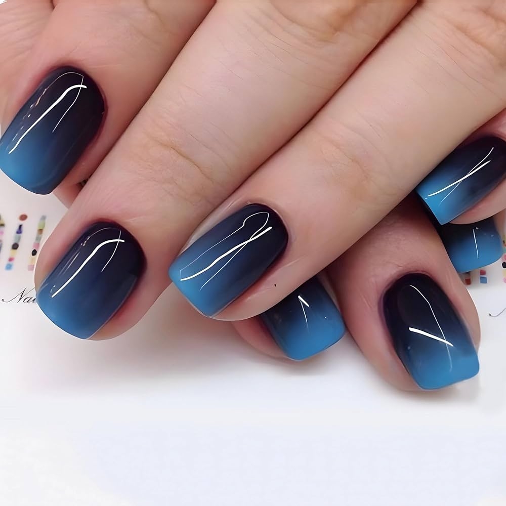 black and blue nail designs