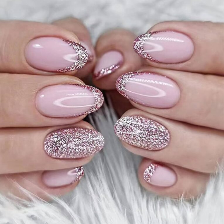 Glitter Pink Nails Designs