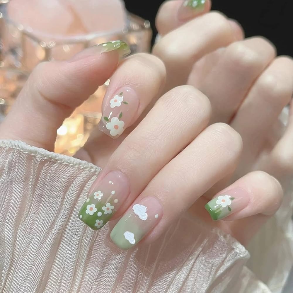 light green nail designs