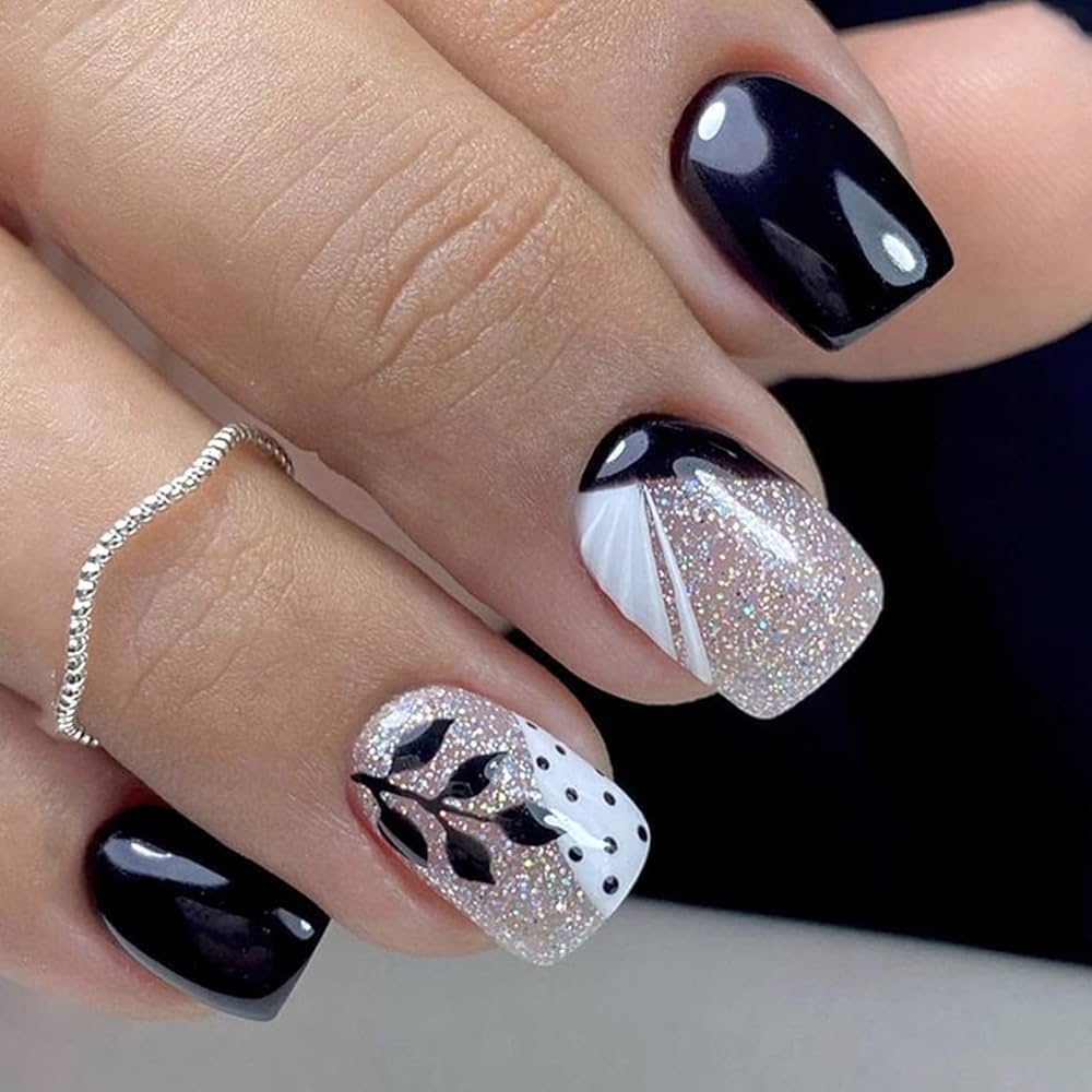 black and white nail designs