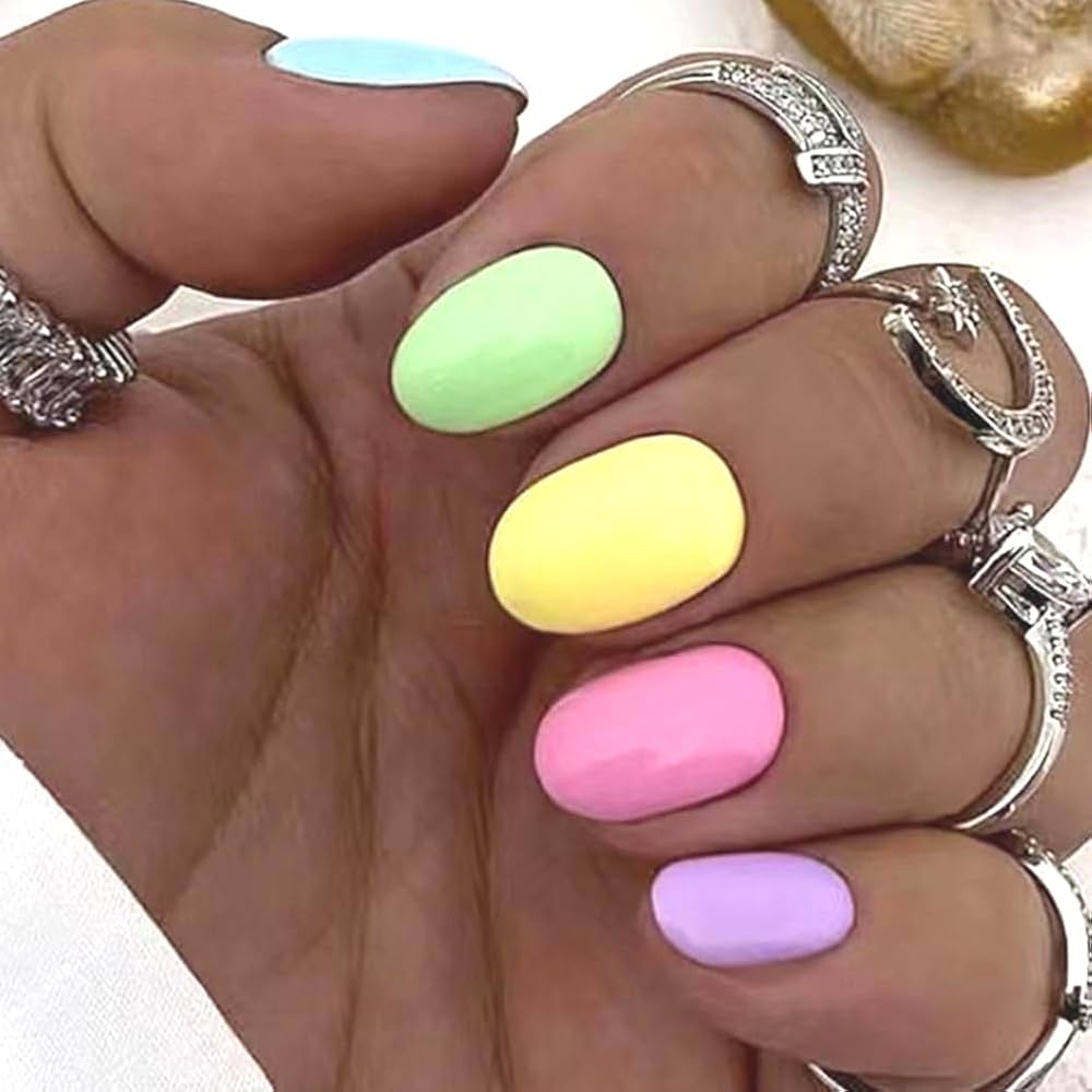 multi color nail designs