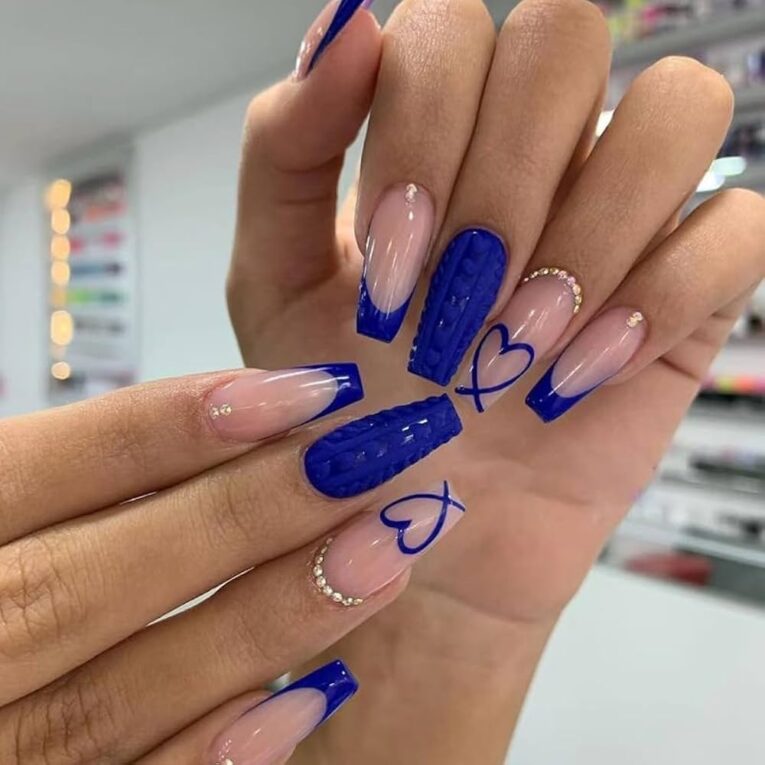 Royal Blue Nail Art Design