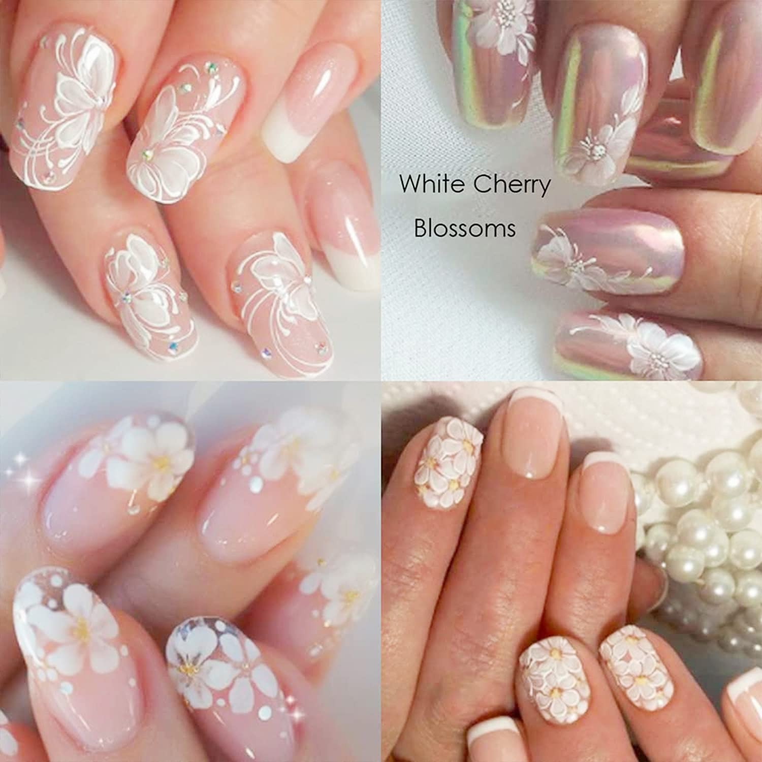 white nail art designs