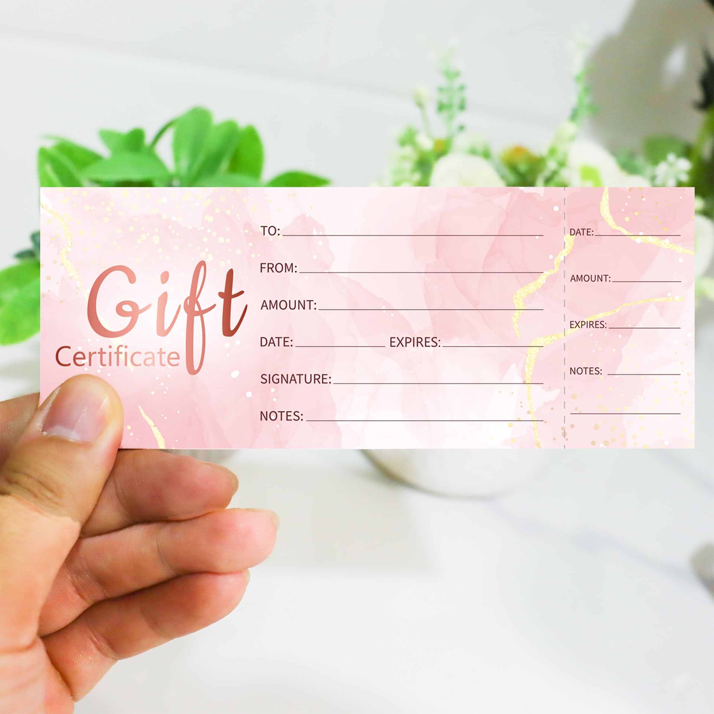 Amazon YHNTGB 135pcs Blank Gift Certificates Cards For Business Spa Salon Wedding Bridal Customer Client Paper Voucher Coupon Office Products