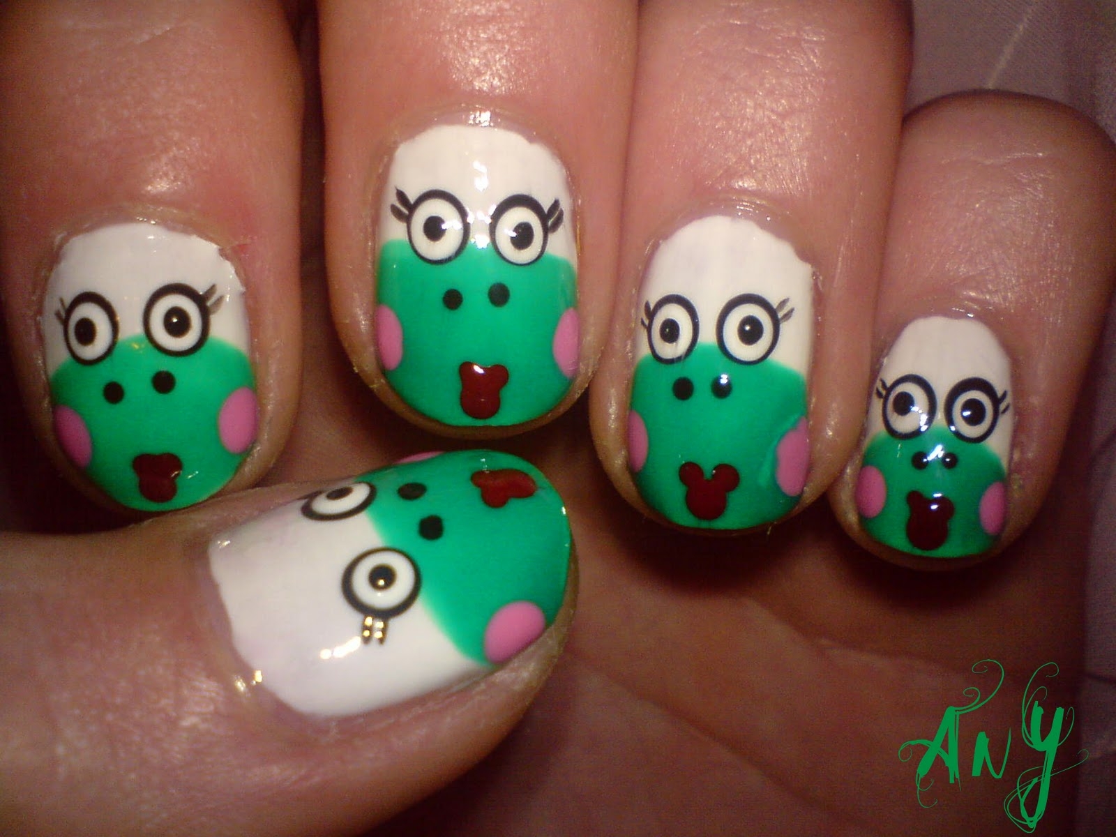 Any Rainbow Ugly Frog Nail Design