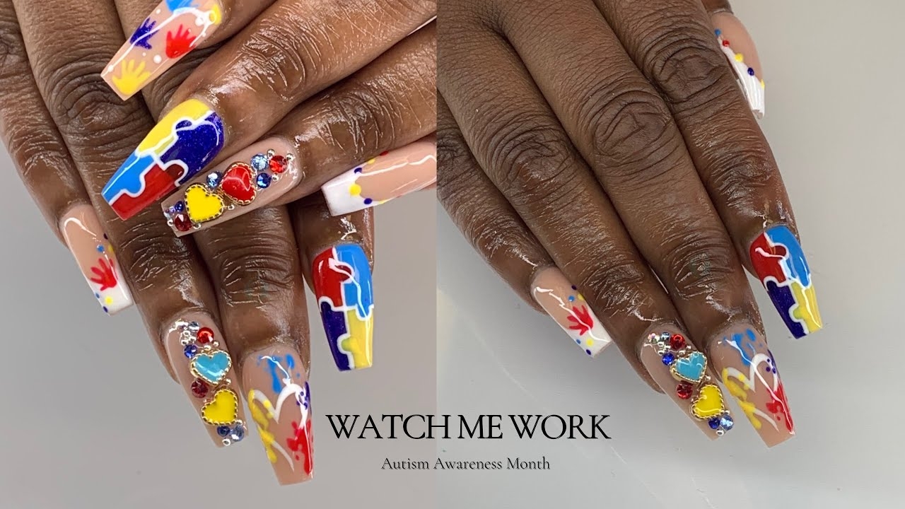 Autism Awareness Nail Art YouTube Autism Awareness Nail Art YouTube