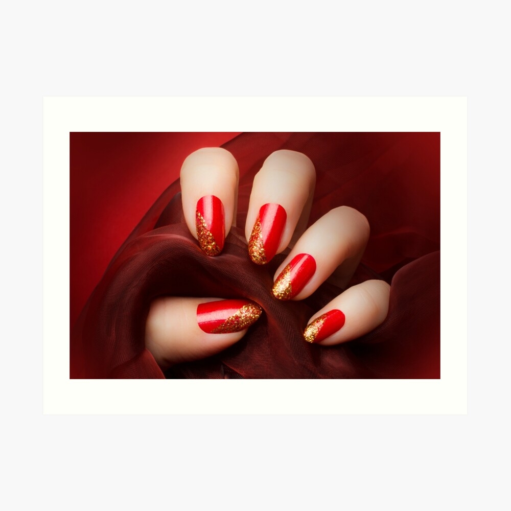 Beautiful Golden Red Nails Manicure Art Print For Sale By NikoletaVukovic Redbubble Beautiful Golden Red Nails Manicure Art Print For Sale By NikoletaVukovic Redbubble