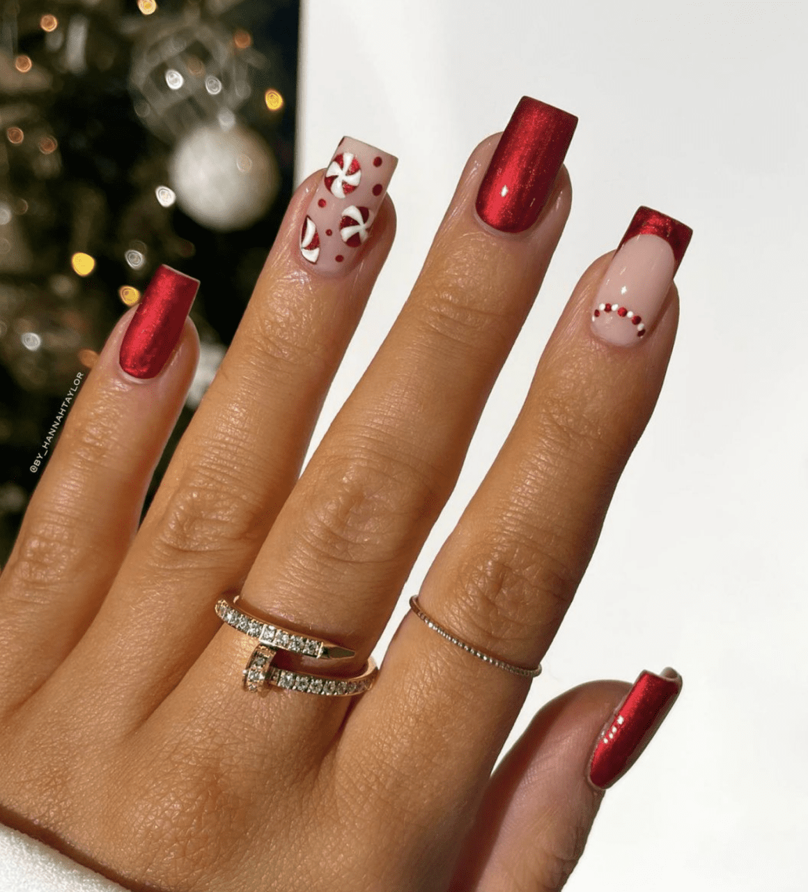 acrylic red nail designs