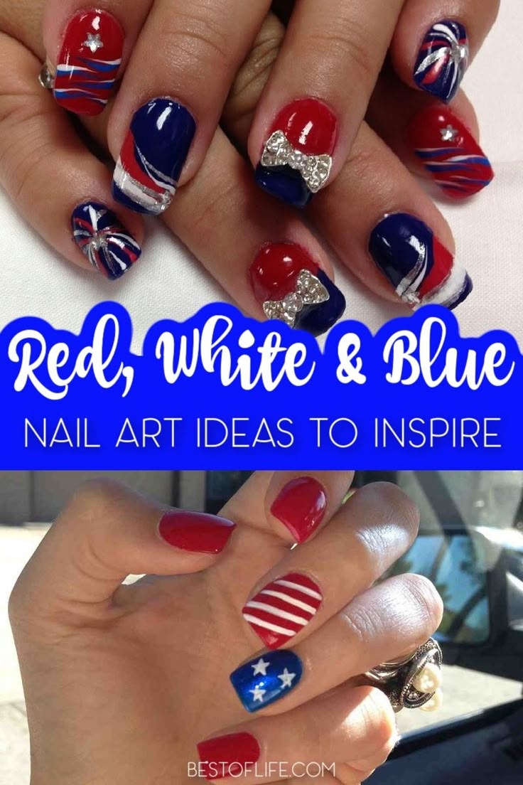 red white and blue nail designs
