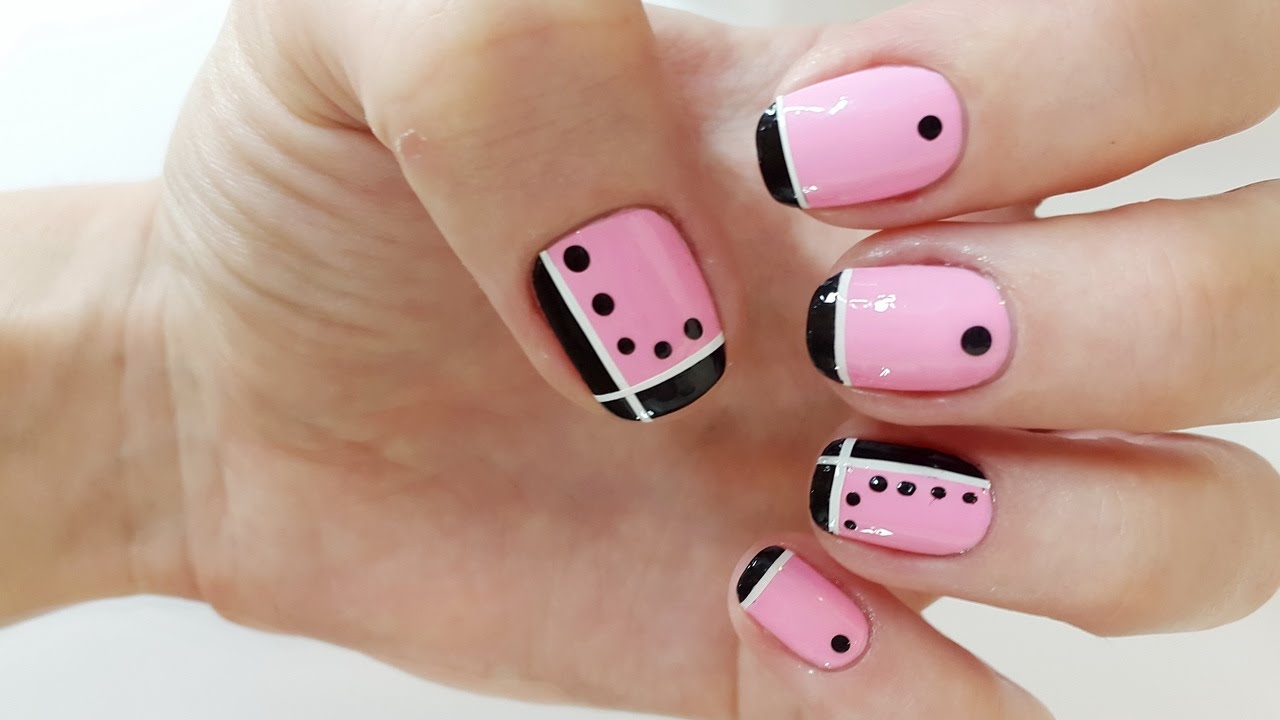 Black And Pink Nail Designs YouTube