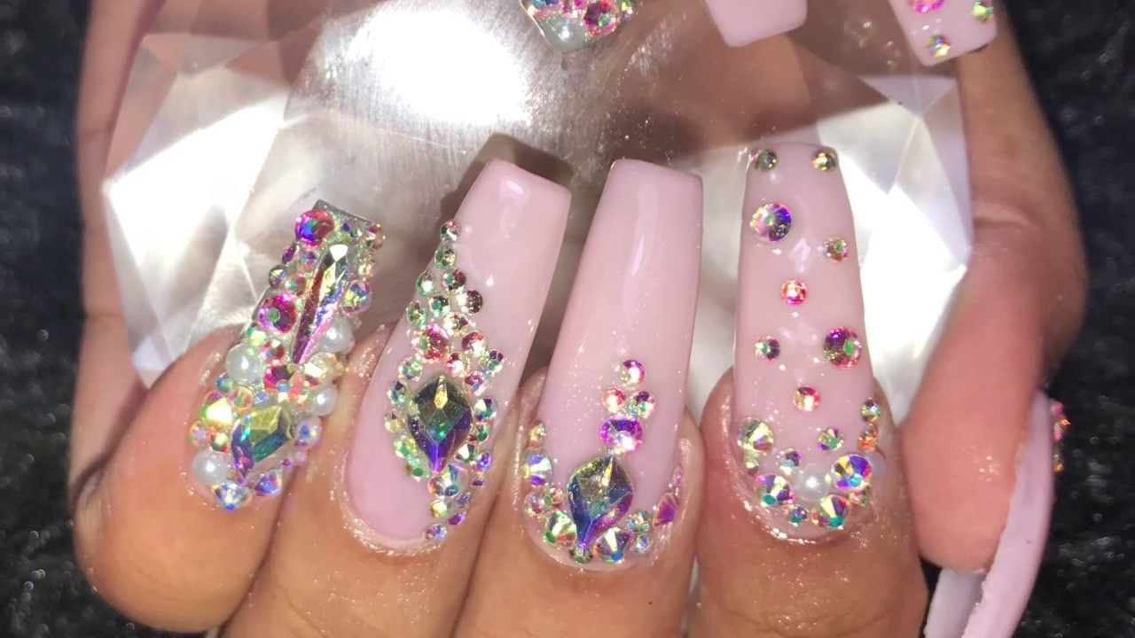 Bling Nails Coffin Nails Acrylic Nails Design YouTube