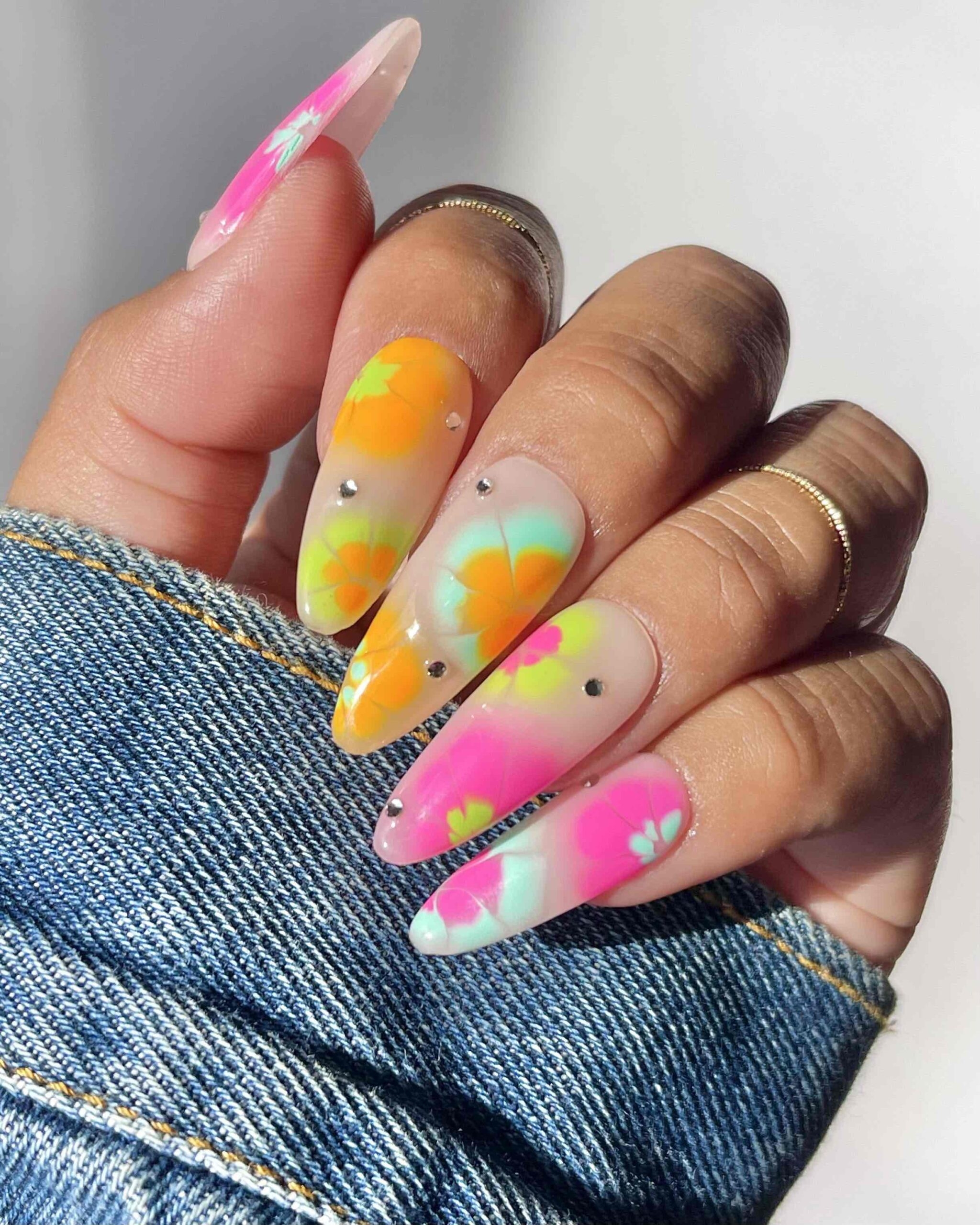blooming gel nail designs