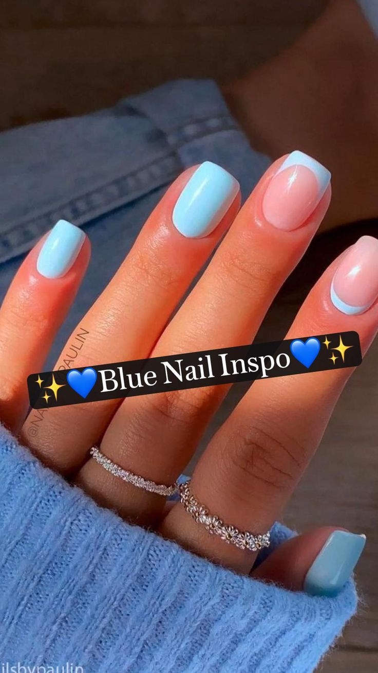  Blue Nail Inspo Cute Gel Nails Short Gel Nails Short Acrylic Nails Designs