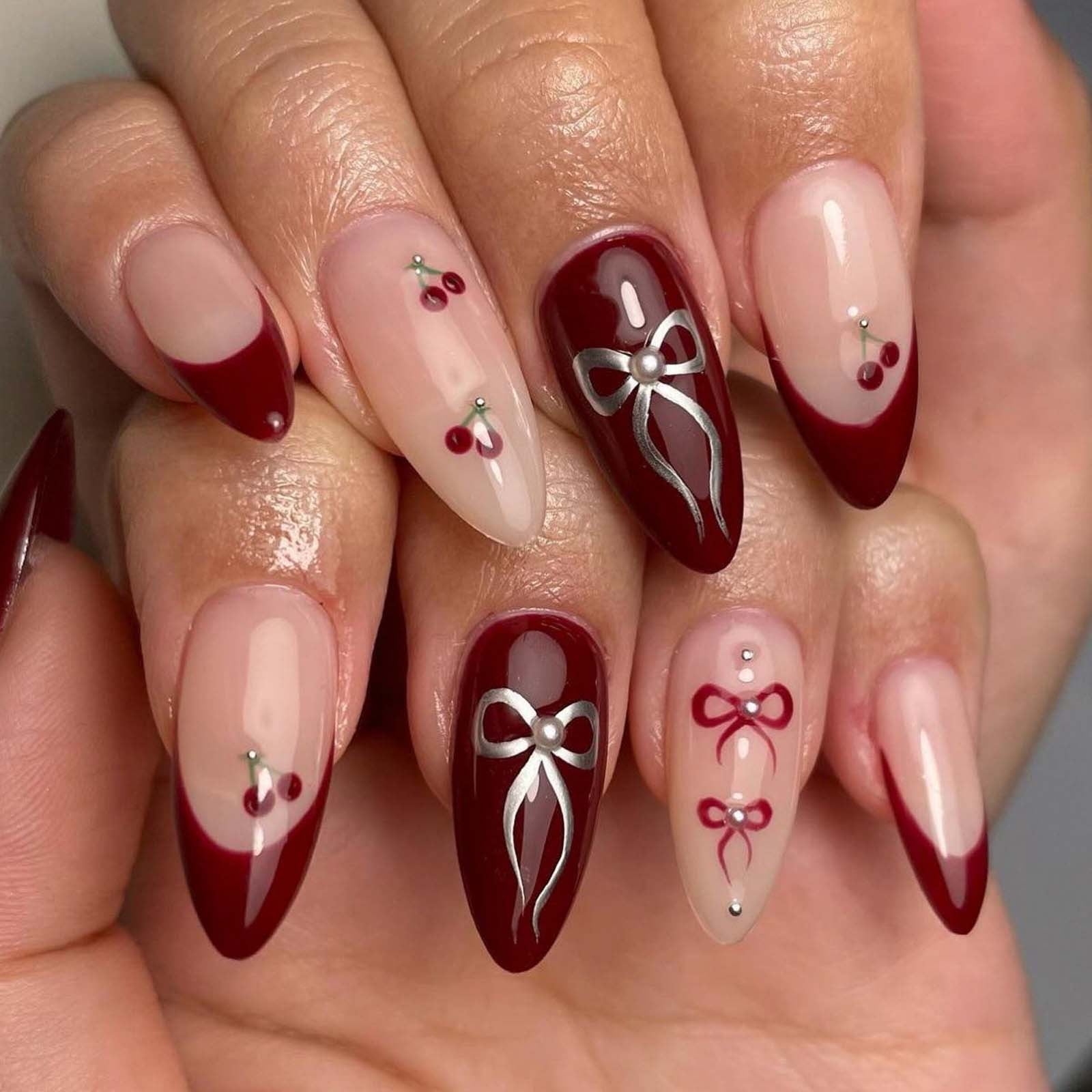 bow design nails