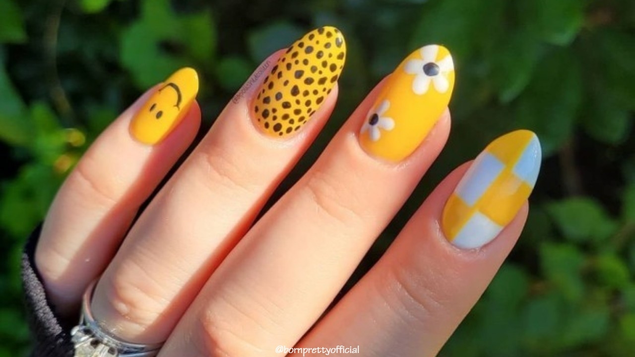yellow nail art designs
